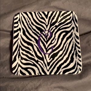 Black white zebra trinket tray Pier 1 imports
